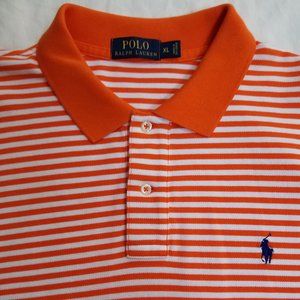 POLO RALPH LAUREN Orange Striped Polo Shirt XL